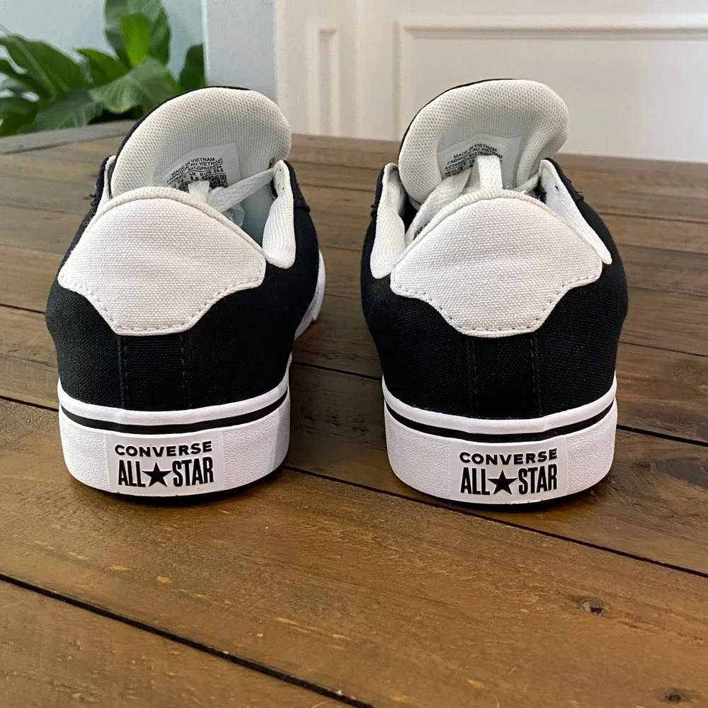 Converse All Star Replay Low Top Mens 7.5 Womens 9 Black White Sneakers A03686C